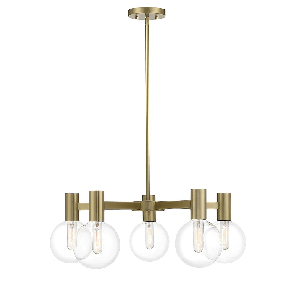 Savoy House Canada - Five Light Chandelier - Wright - Warm Brass- Union Lighting Luminaires Decor