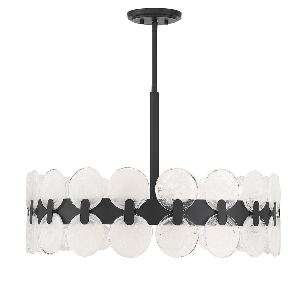 Savoy House - Six Light Chandelier - Boca - Matte Black- Union Lighting Luminaires Decor