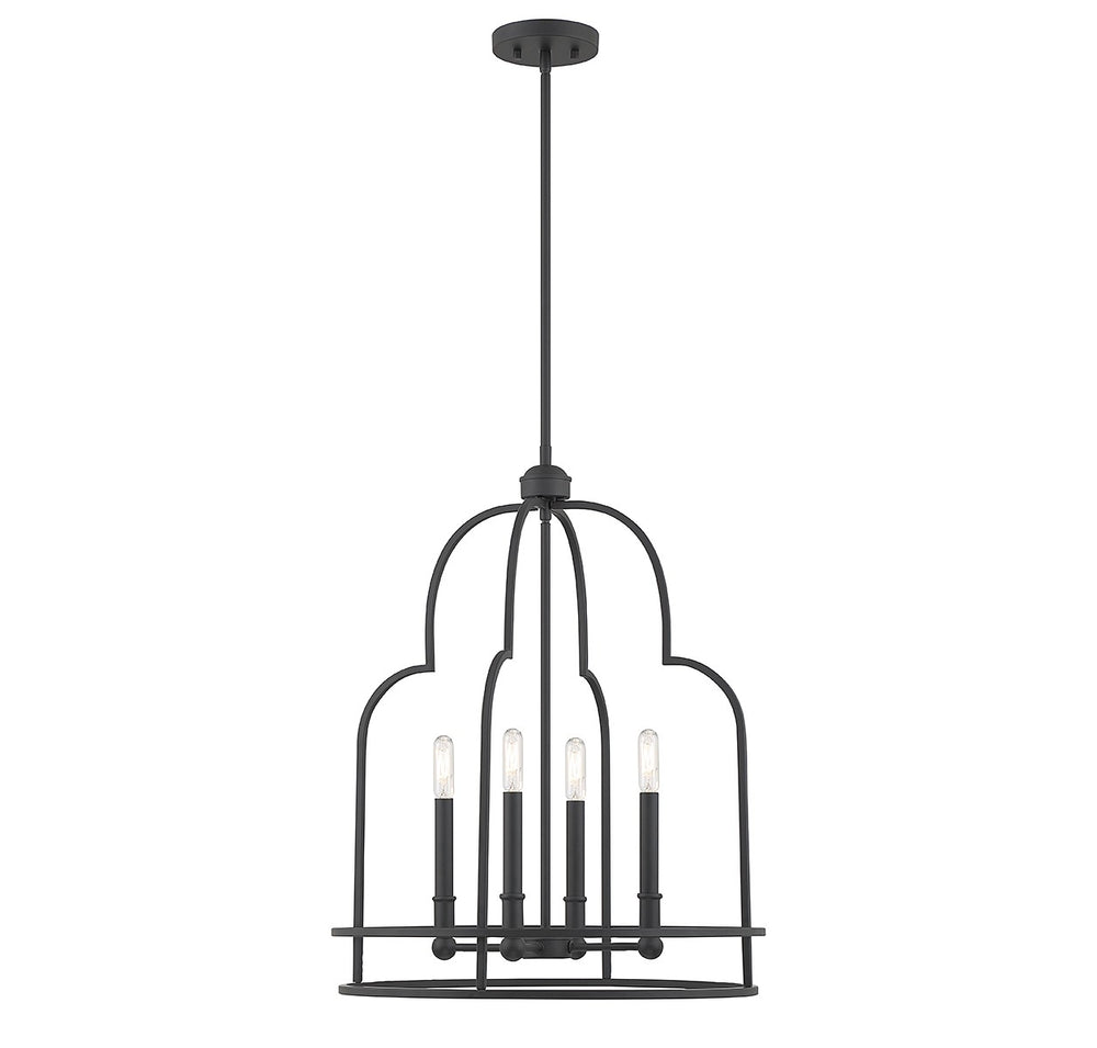 Savoy House - Four Light Pendant - Diplomat - Matte Black- Union Lighting Luminaires Decor