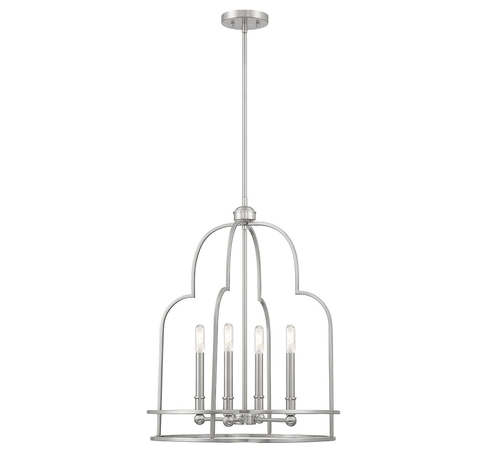 Savoy House - Four Light Pendant - Diplomat - Satin Nickel- Union Lighting Luminaires Decor