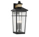 Savoy House Canada - Four Light Outdoor Wall Lantern - Kingsley - Matte Black with Warm Brass- Union Lighting Luminaires Decor