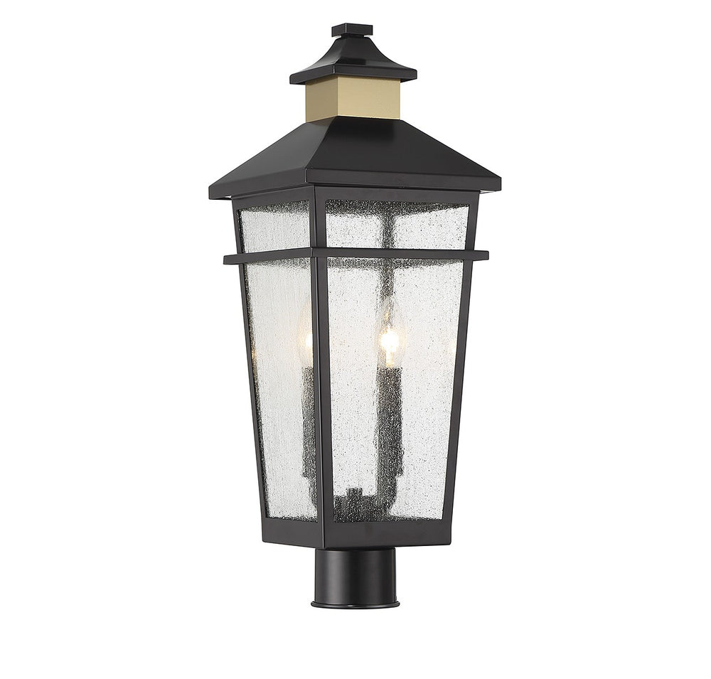 Savoy House Canada - Two Light Outdoor Post Lantern - Kingsley - Matte Black with Warm Brass- Union Lighting Luminaires Decor