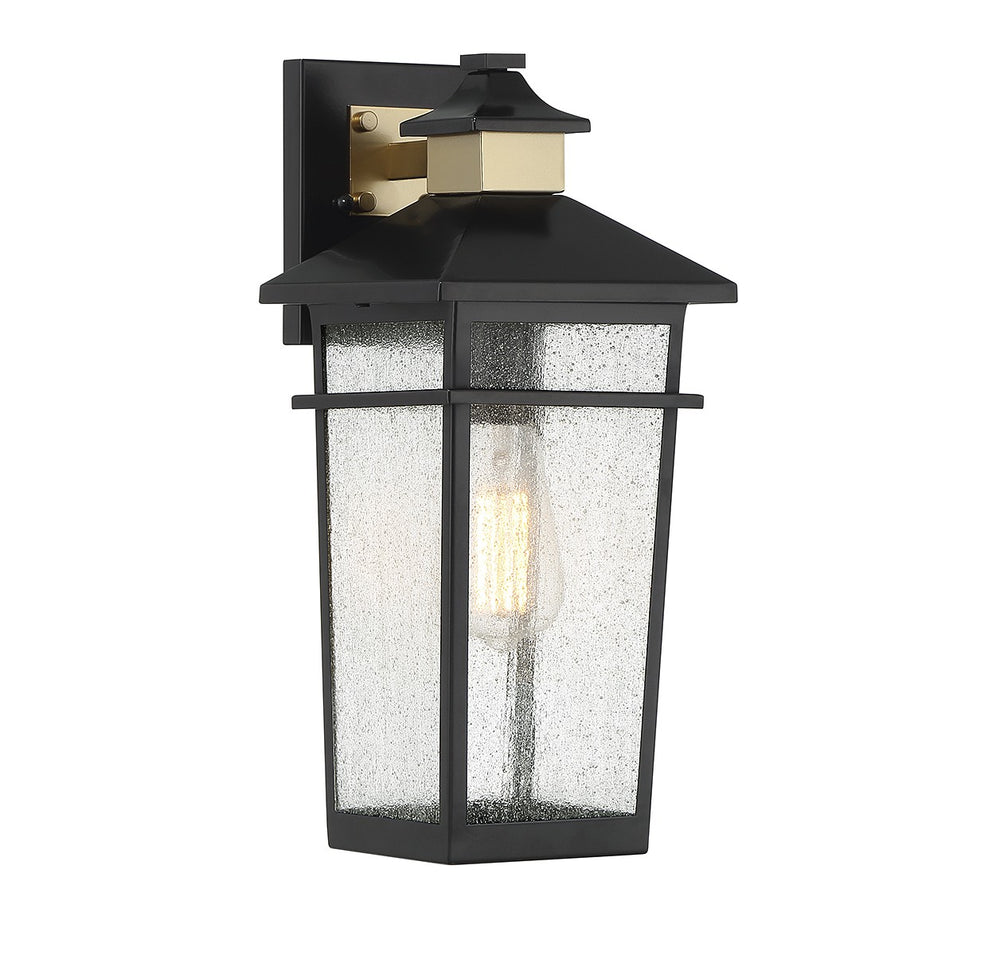 Savoy House Canada - One Light Outdoor Wall Lantern - Kingsley - Matte Black with Warm Brass- Union Lighting Luminaires Decor