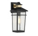 Savoy House Canada - One Light Outdoor Wall Lantern - Kingsley - Matte Black with Warm Brass- Union Lighting Luminaires Decor