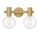Savoy House - Two Light Bathroom Vanity - Wright - Warm Brass- Union Lighting Luminaires Decor