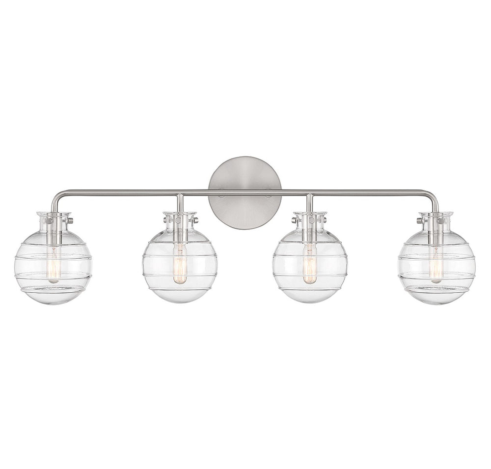Savoy House - Four Light Bathroom Vanity - Mason - Satin Nickel- Union Lighting Luminaires Decor