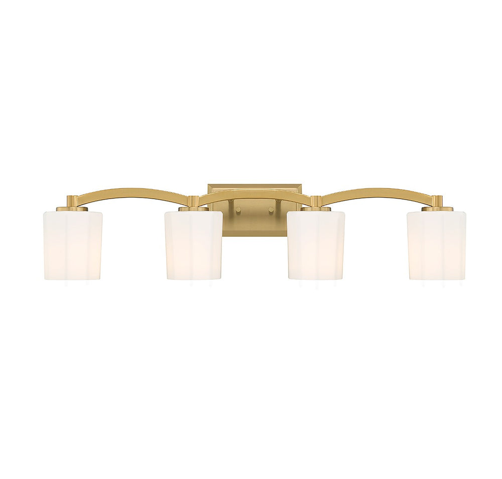 Savoy House Canada - Four Light Bathroom Vanity - Whitney - Warm Brass- Union Lighting Luminaires Decor