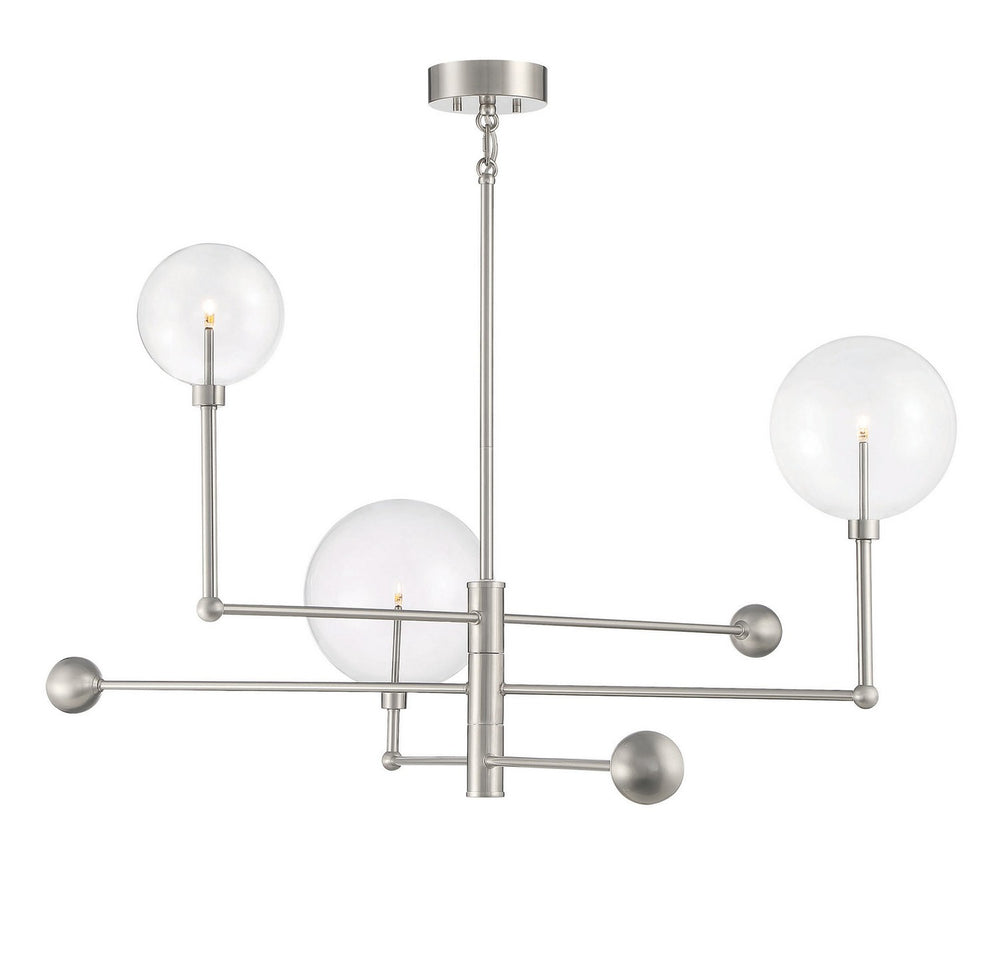 Meridian - LED Chandelier - Brushed Nickel- Union Lighting Luminaires Decor