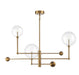 Meridian - LED Chandelier - Natural Brass- Union Lighting Luminaires Decor