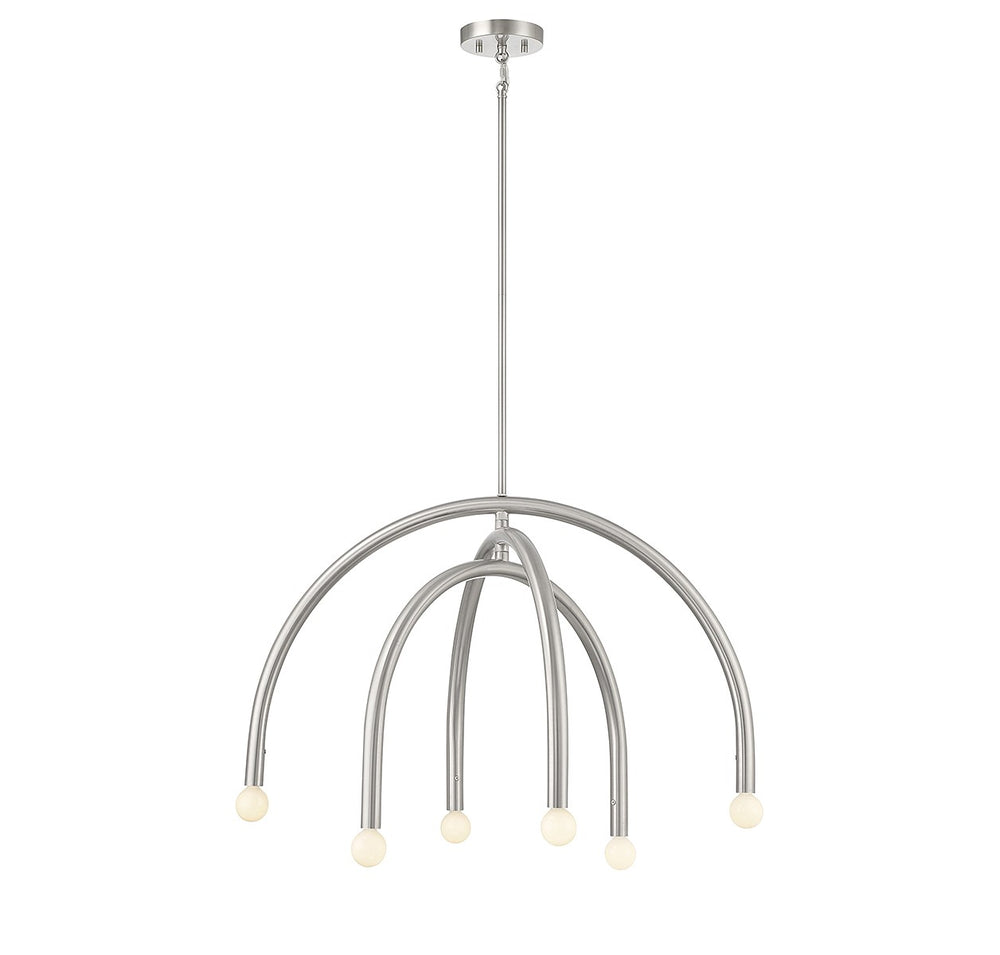 Meridian - Six Light Chandelier - Brushed Nickel- Union Lighting Luminaires Decor