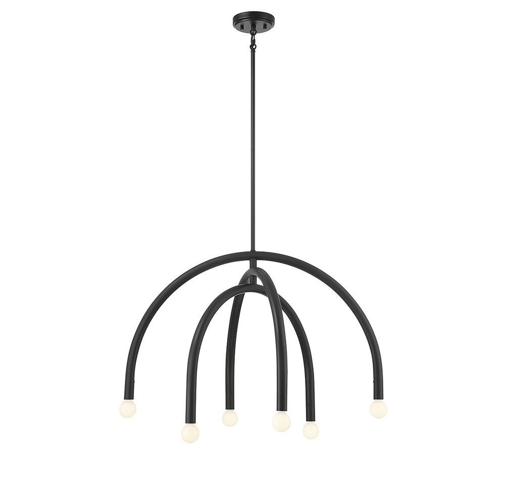 Meridian - Six Light Chandelier - Matte Black- Union Lighting Luminaires Decor