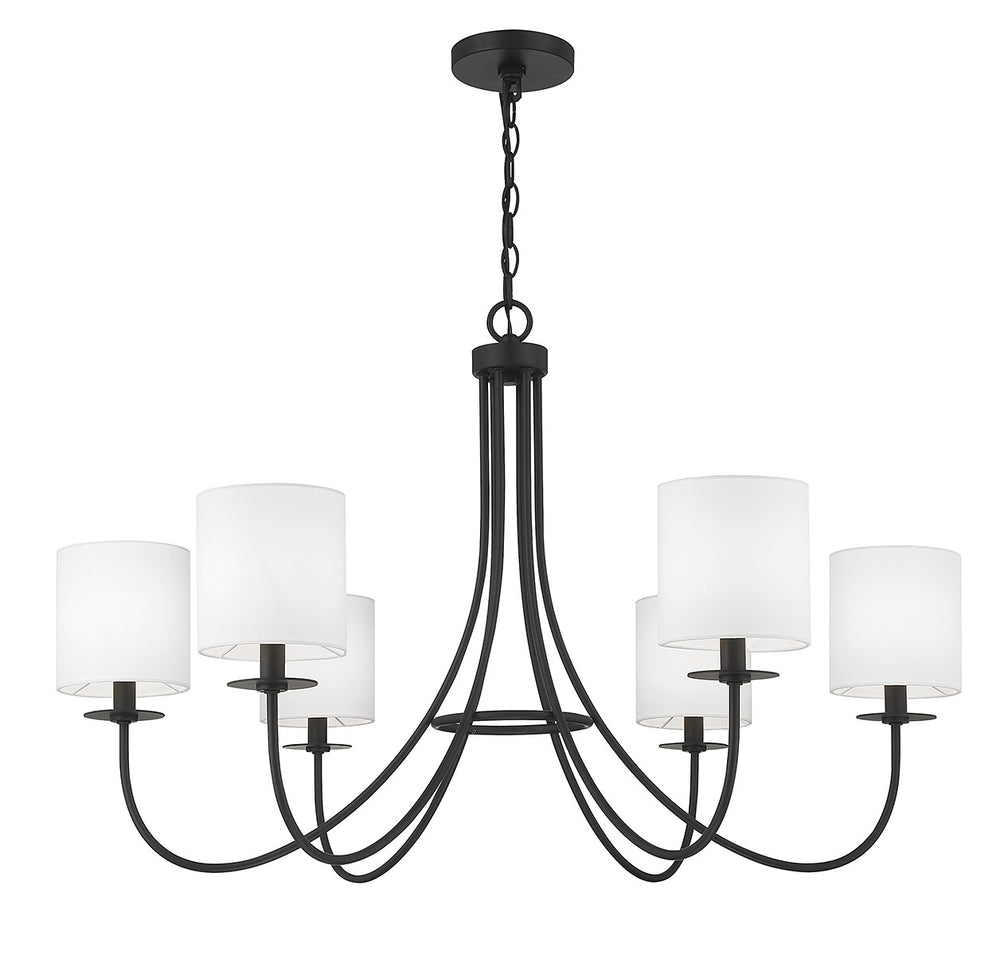 Meridian - Six Light Chandelier - Matte Black- Union Lighting Luminaires Decor