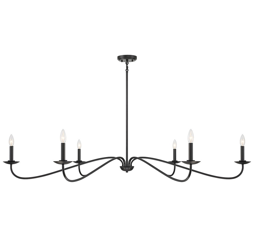 Meridian - Six Light Chandelier - Matte Black- Union Lighting Luminaires Decor