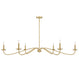 Meridian - Six Light Chandelier - Natural Brass- Union Lighting Luminaires Decor
