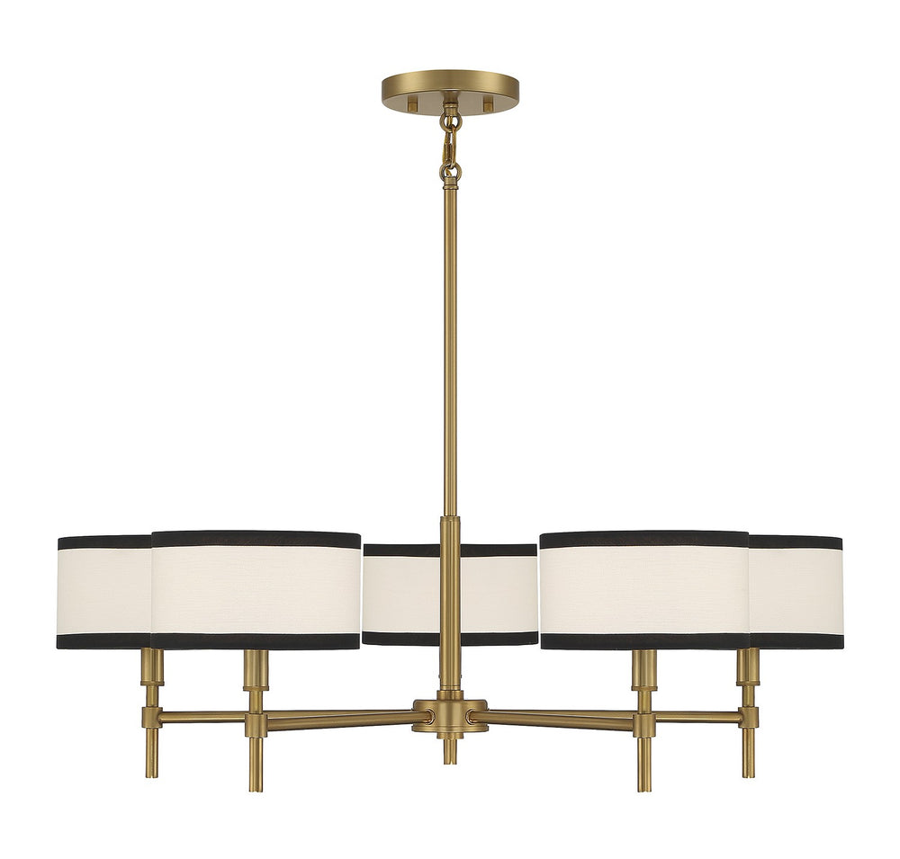 Meridian - Five Light Chandelier - Natural Brass- Union Lighting Luminaires Decor