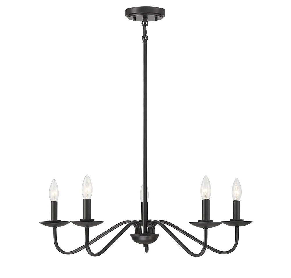 Meridian - Five Light Chandelier - Matte Black- Union Lighting Luminaires Decor