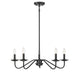 Meridian - Five Light Chandelier - Matte Black- Union Lighting Luminaires Decor