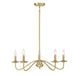 Meridian - Five Light Chandelier - Natural Brass- Union Lighting Luminaires Decor