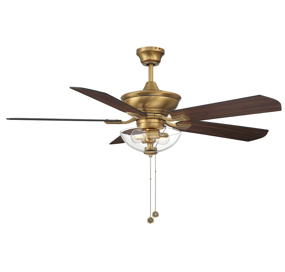 Meridian - 52" Outdoor Ceiling Fan - Natural Brass- Union Lighting Luminaires Decor