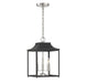 Meridian - Three Light Pendant - Matte Black with Polished Nickel- Union Lighting Luminaires Decor
