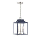 Meridian - Three Light Pendant - Navy Blue with Polished Nickel- Union Lighting Luminaires Decor