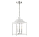 Meridian - Three Light Pendant - White with Polished Nickel- Union Lighting Luminaires Decor