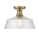 Meridian - One Light Semi-Flush Mount - Natural Brass- Union Lighting Luminaires Decor