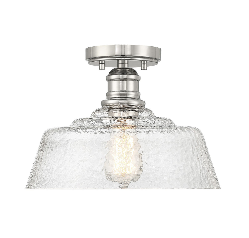 Meridian - One Light Semi-Flush Mount - Polished Nickel- Union Lighting Luminaires Decor