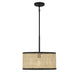 Meridian - One Light Pendant - Natural Cane with Matte Black- Union Lighting Luminaires Decor