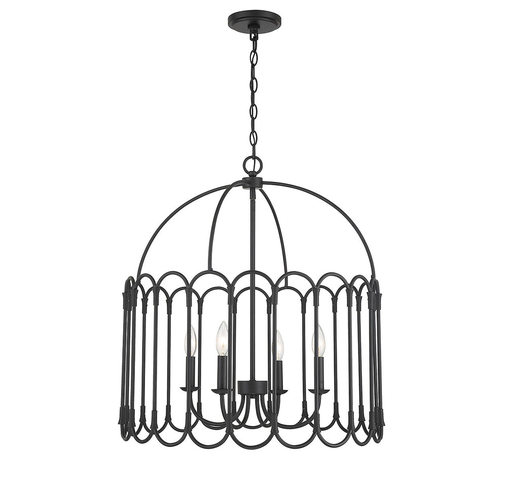 Meridian - Four Light Pendant - Matte Black- Union Lighting Luminaires Decor