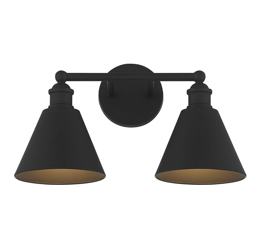 Meridian - Two Light Bathroom Vanity Light - Matte Black- Union Lighting Luminaires Decor
