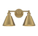 Meridian - Two Light Bathroom Vanity Light - Natural Brass- Union Lighting Luminaires Decor