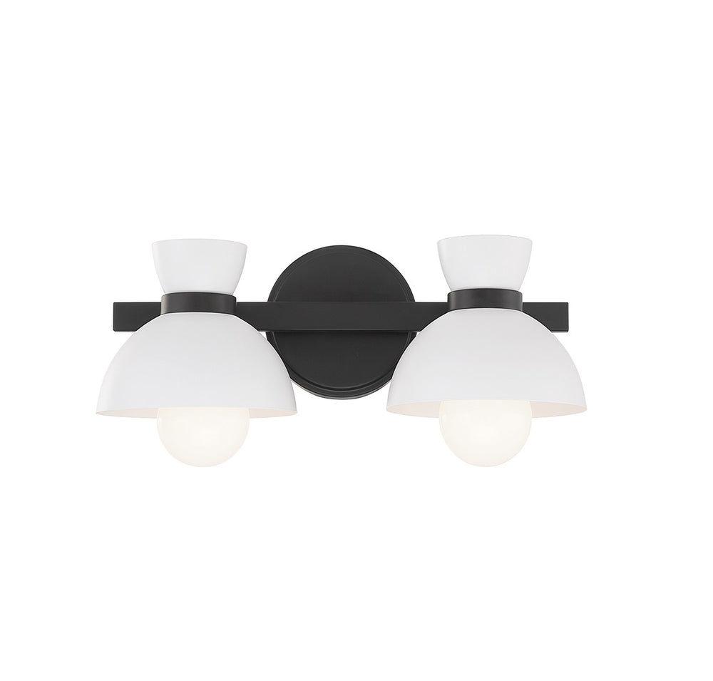 Meridian - Two Light Bathroom Vanity - Matte Black- Union Lighting Luminaires Decor