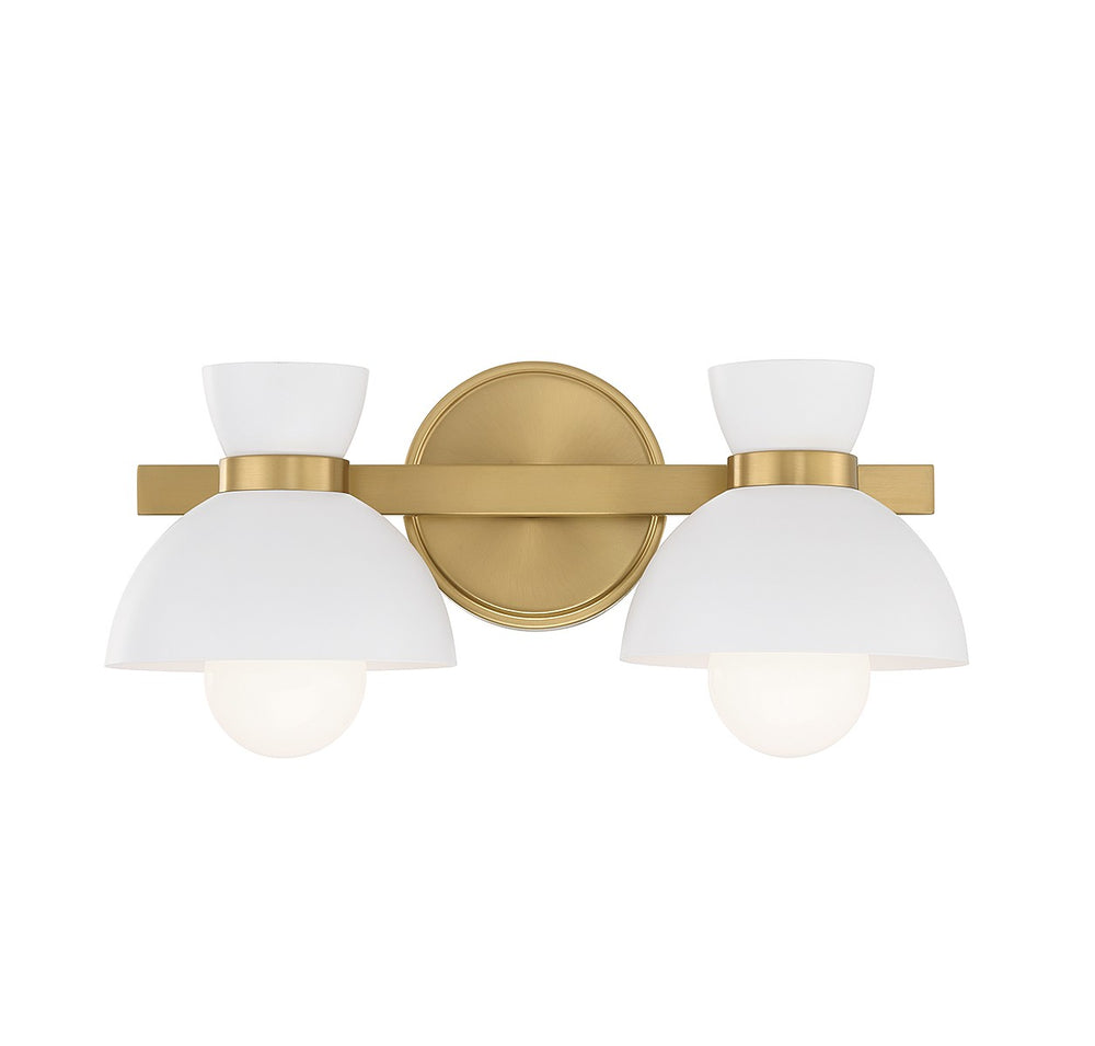 Meridian - Two Light Bathroom Vanity - Natural Brass- Union Lighting Luminaires Decor