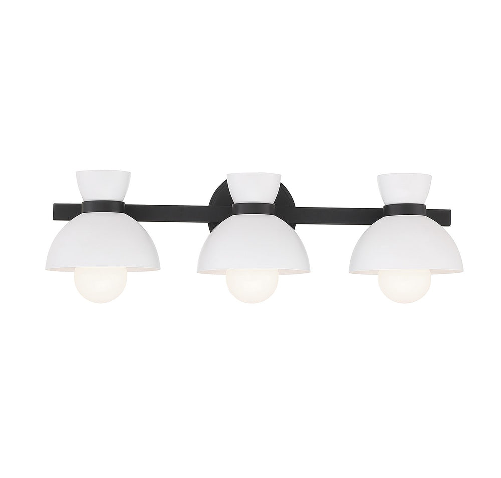 Meridian - Three Light Bathroom Vanity - Matte Black- Union Lighting Luminaires Decor