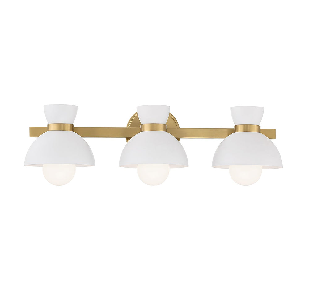 Meridian - Three Light Bathroom Vanity - Natural Brass- Union Lighting Luminaires Decor