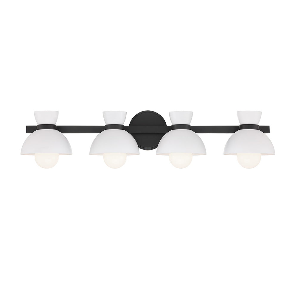 Meridian - Four Light Bathroom Vanity - Matte Black- Union Lighting Luminaires Decor