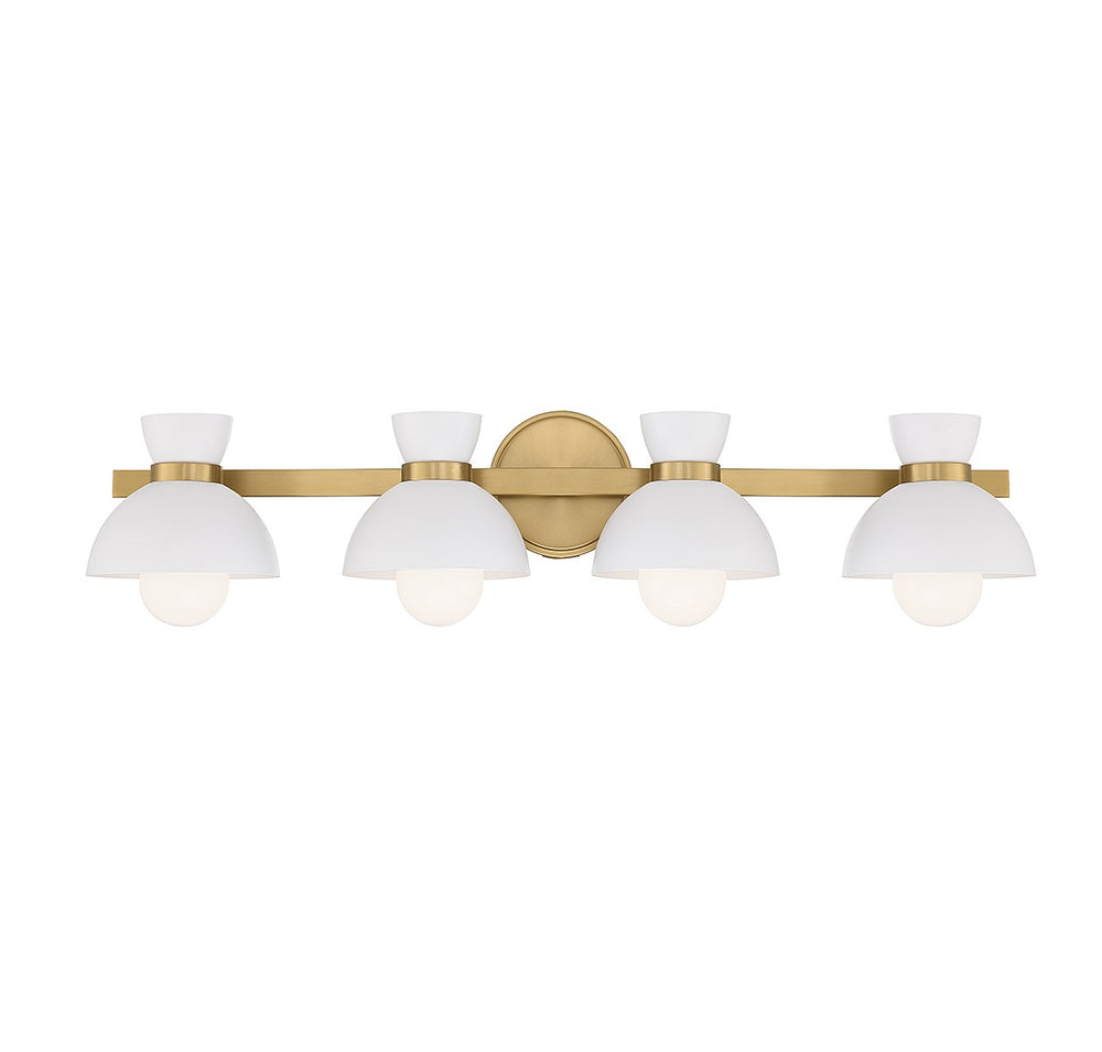 Meridian - Four Light Bathroom Vanity - Natural Brass- Union Lighting Luminaires Decor
