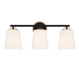 Meridian - Three Light Bathroom Vanity - Matte Black and Natural Brass- Union Lighting Luminaires Decor
