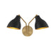 Meridian - Two Light Wall Sconce - Matte Black with Natural Brass- Union Lighting Luminaires Decor