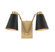 Meridian - Two Light Wall Sconce - Matte Black with Natural Brass- Union Lighting Luminaires Decor