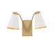 Meridian - Two Light Wall Sconce - White with Natural Brass- Union Lighting Luminaires Decor