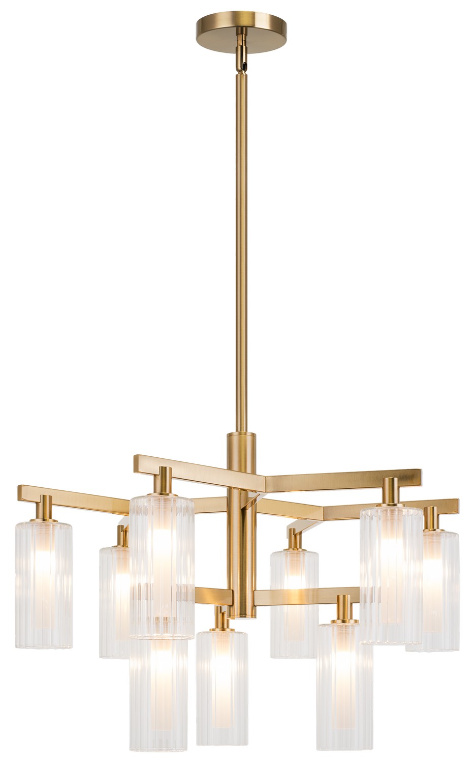 Matteo Canada - Nine Light Chandelier - Kristof - Aged Gold Brass- Union Lighting Luminaires Decor