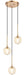 Matteo Canada - Three Light Pendant - Jemyca - Aged Gold Brass- Union Lighting Luminaires Decor