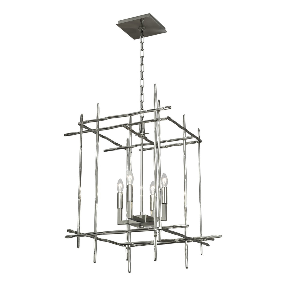 Hubbardton Forge - Four Light Chandelier - Tura - Sterling- Union Lighting Luminaires Decor