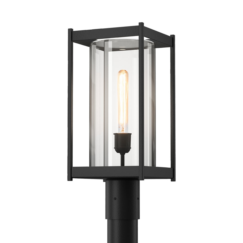 Hubbardton Forge - One Light Outdoor Post Mount - Cela - Coastal Black- Union Lighting Luminaires Decor