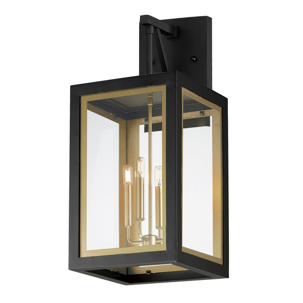 Maxim - Four Light Outdoor Wall Sconce - Neoclass - Black / Gold- Union Lighting Luminaires Decor