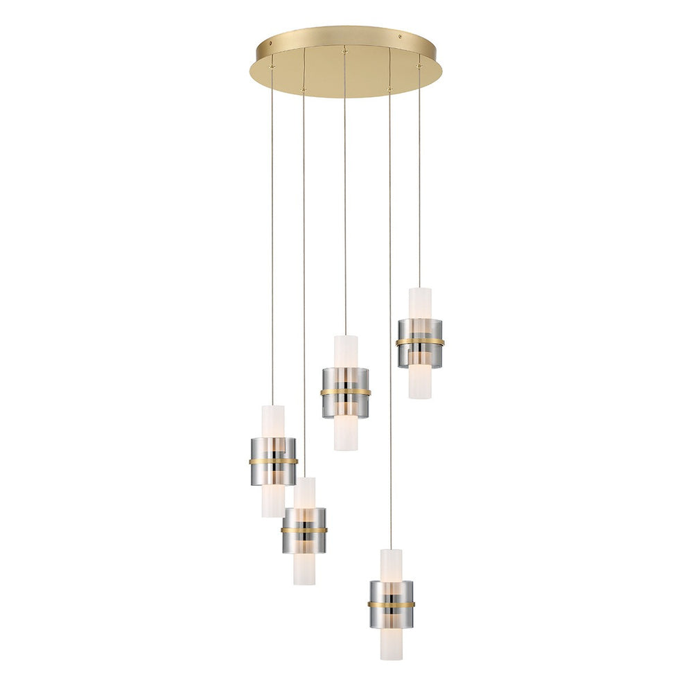 Eurofase Canada - ROLA-CHD-5LT-18IN-GD-WH - ROLA - Gold- Union Lighting Luminaires Decor