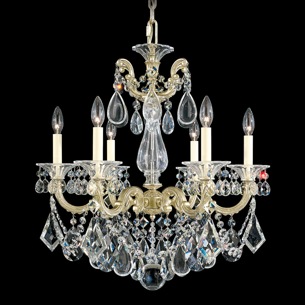 Schonbek - Six Light Chandelier - La Scala - Antique Silver- Union Lighting Luminaires Decor