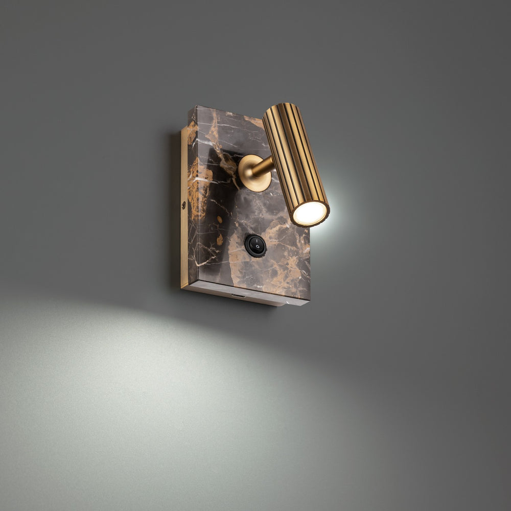 Modern Forms Canada - LED Task & Reading Bed Light - Nexus - Black & Aged Brass- Union Lighting Luminaires Decor